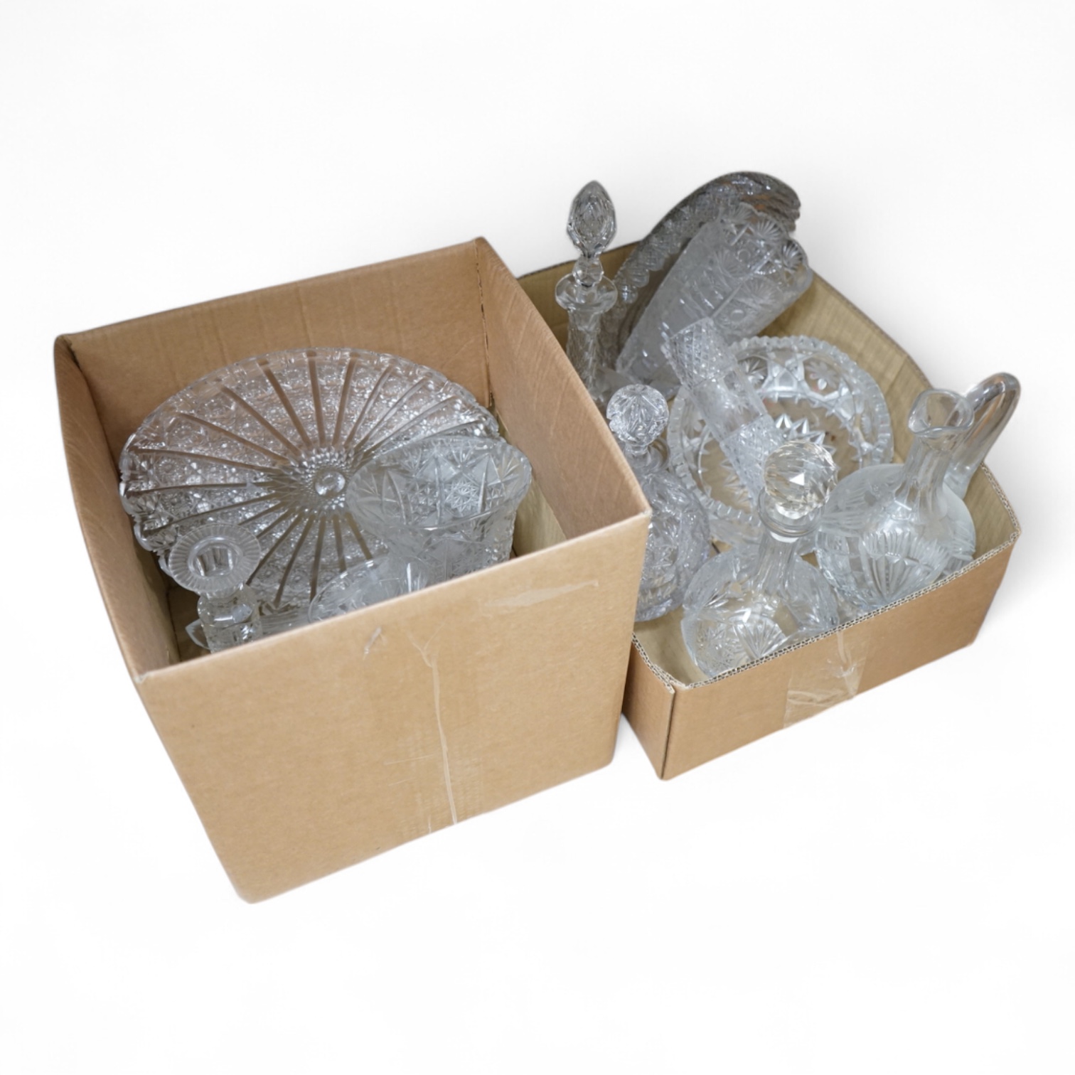 A quantity of deep cut crystal glassware